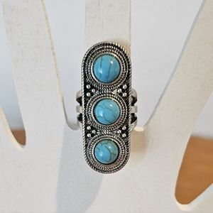 NWT'S - SHYANNE -  SILVER, TURQUOISE  STATEMENT RING- *Size 6 …
